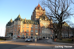 The Chateau Frontenac as seen from the cache.